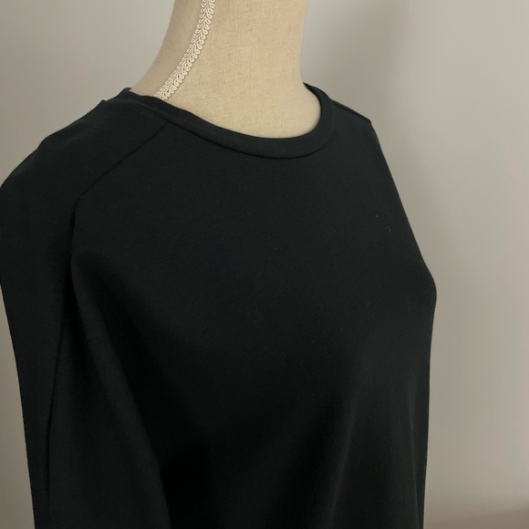 Imperial Mini Dress Long Sleeve Feather trim Black Size Small T-Shirt Italy - Picture 2 of 13